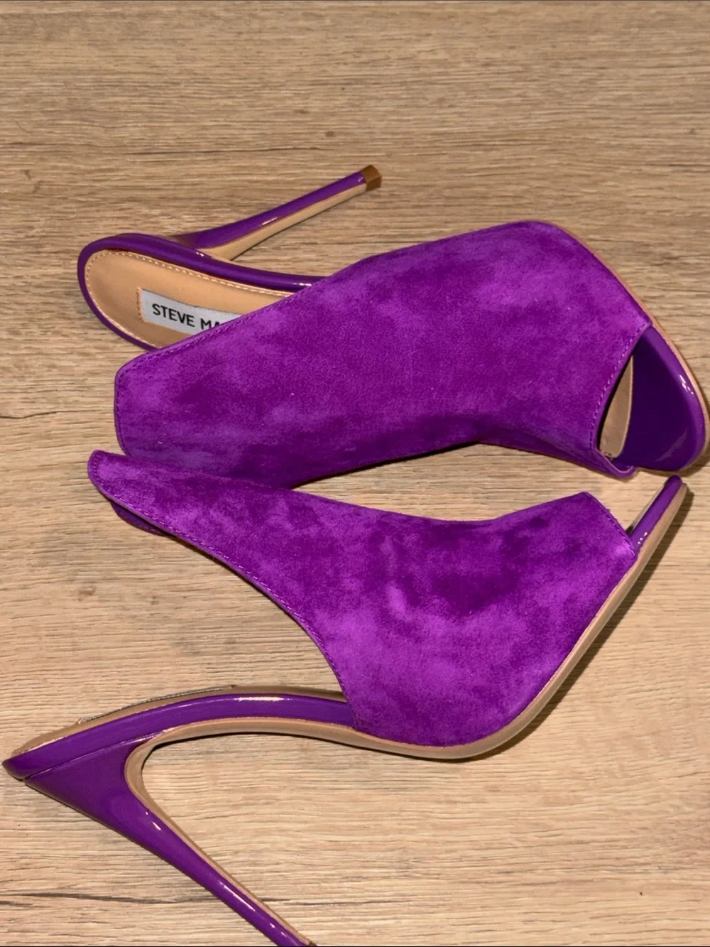 Steve Madden Vibrant Purple Suede Slide Mules - Picture 5 of 8